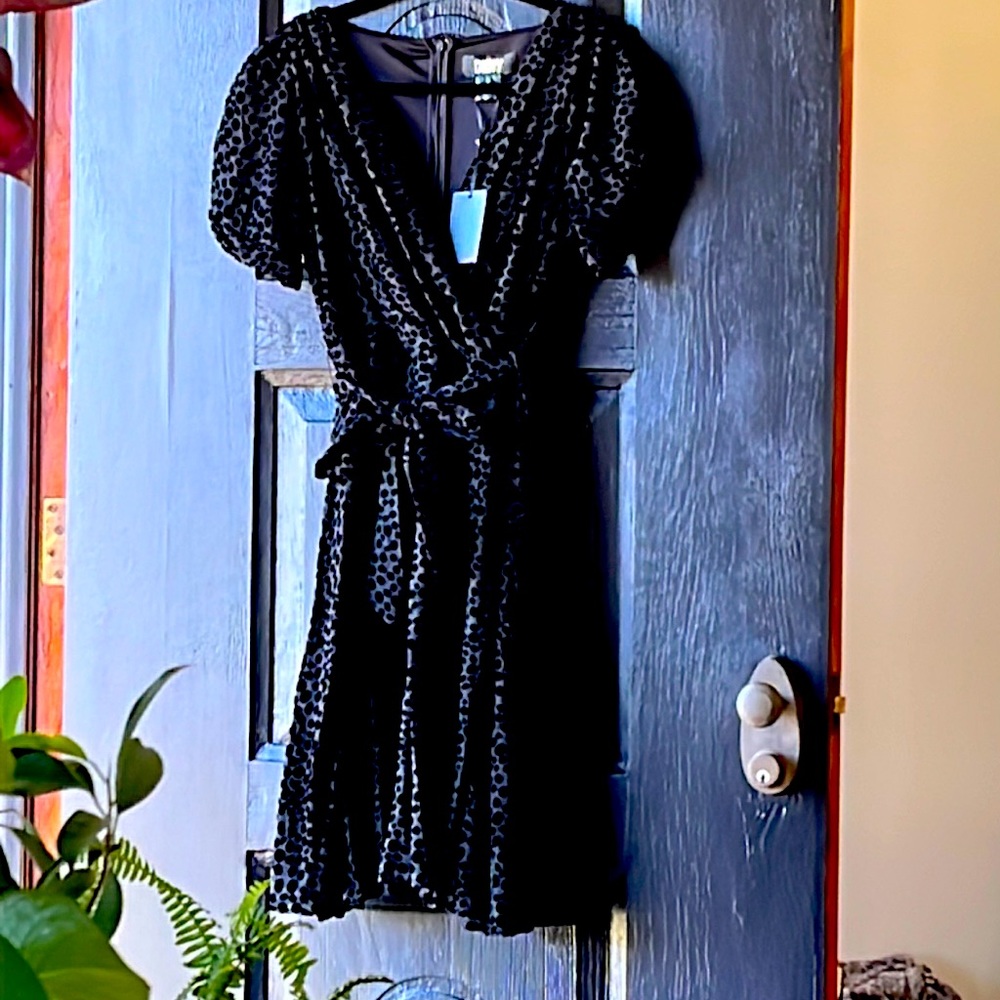 DKNY black velvet burnout dress